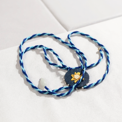 Blue Denim 🌻 Collana Ricamata a Mano 🌻