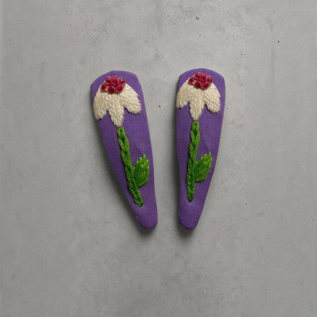 Hair Clips ❀ Tally ❀ Fermagli Ricamati a mano