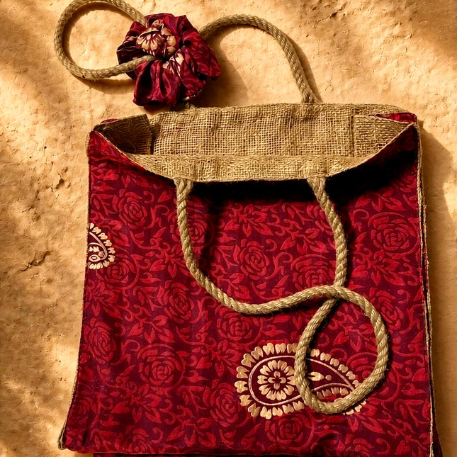 The Silky Shopper Bag + Scrunchie ★ Roses