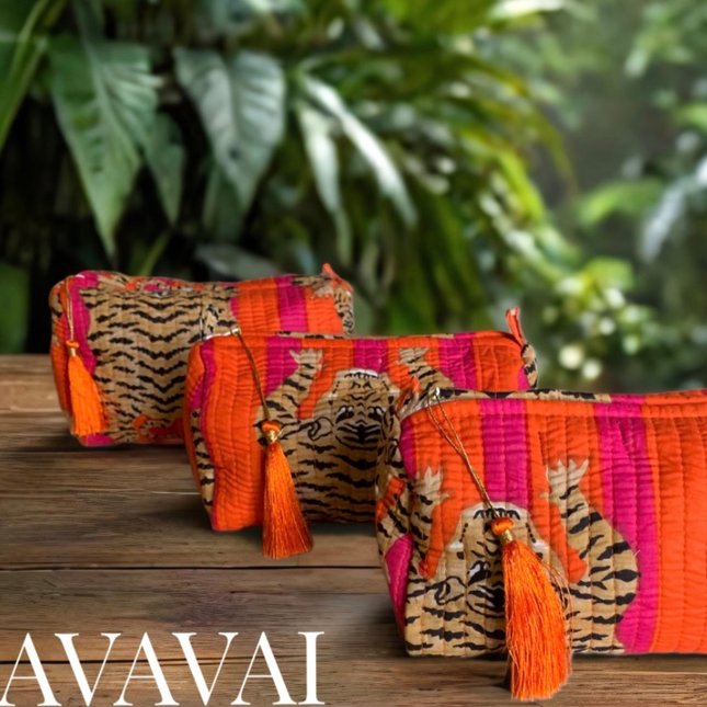 Roary Pouches 🐾 Tigers on Orange