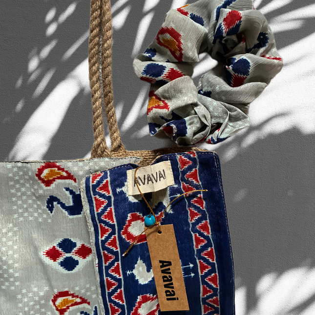 The Silky Beach Bag + scrunchie ☀️Silver Sea