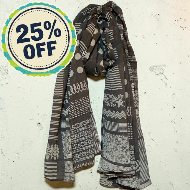 Sciarpa/ Beach Sarong Cotone ★ Grigia