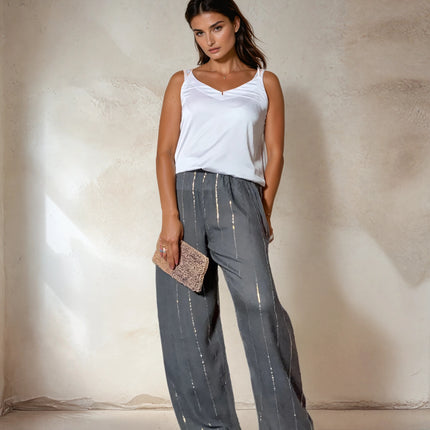 Pantaloni a righe oro ★ Blu Navy