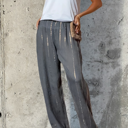 Pantaloni a righe oro ★ Blu Navy