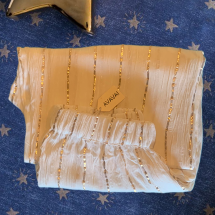 Pantalone con righe oro ★ Bianco