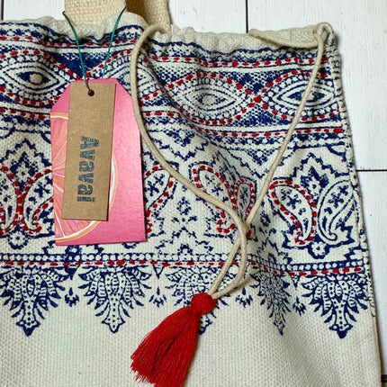 Borsa da Spiaggia con dettagli ricamati a mano 🦞 Vandana