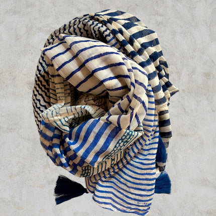 Sciarpa/Sarong Pareo ★ Blue Stripes