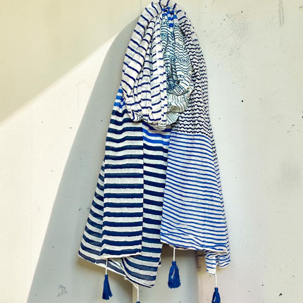 Sciarpa/Sarong Pareo ★ Blue Stripes
