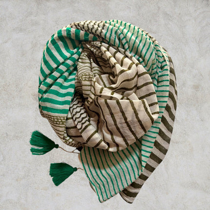 Sciarpa/Sarong Pareo ★ Green Stripes