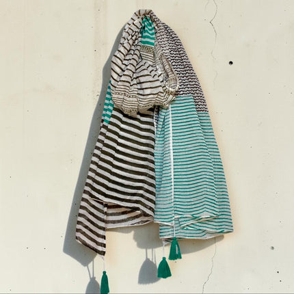 Sciarpa/Sarong Pareo ★ Green Stripes