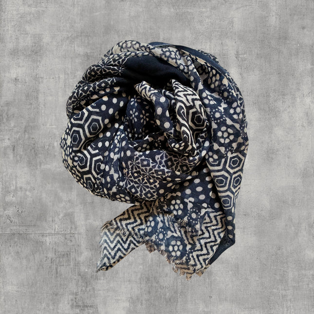 Sciarpone 100% Lana ❄️ Blue Navy Patch