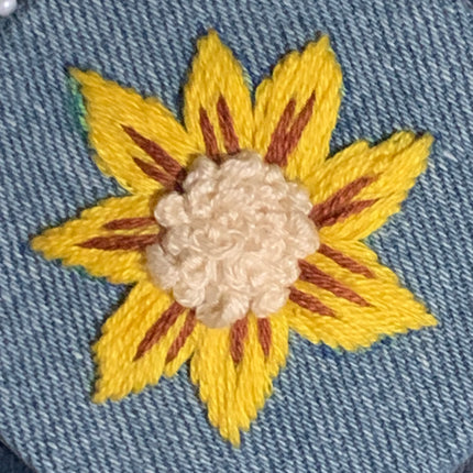 Light Blue Denim 🌻 Collana Ricamata a Mano 🌻