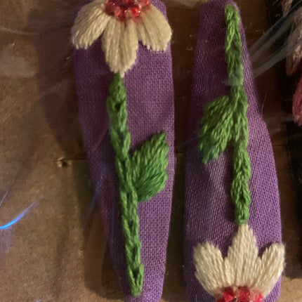 Hair Clips ❀ Tally ❀ Fermagli Ricamati a mano