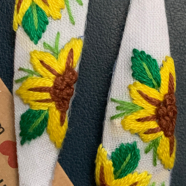 Hair Clips ❀ Sunflowers ❀ Fermagli Ricamati a mano