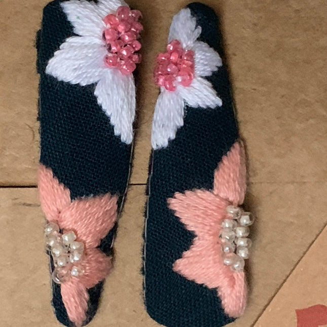 Hair Clips ❀ Charlotte ❀ Fermagli Ricamati a mano