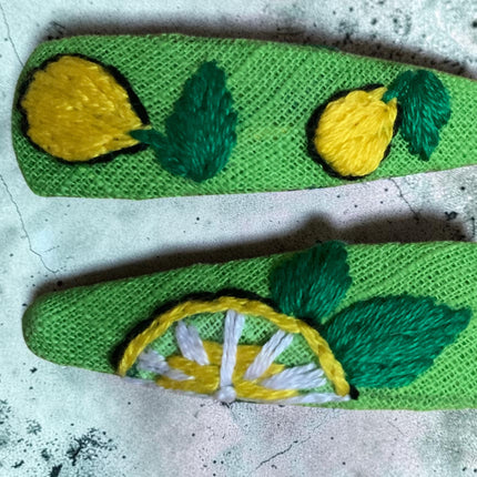 Fermagli Limes & Lemons — Ricamati a Mano