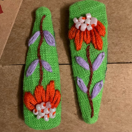 Hair Clips ❀ Elfa ❀ Fermagli Ricamati a mano