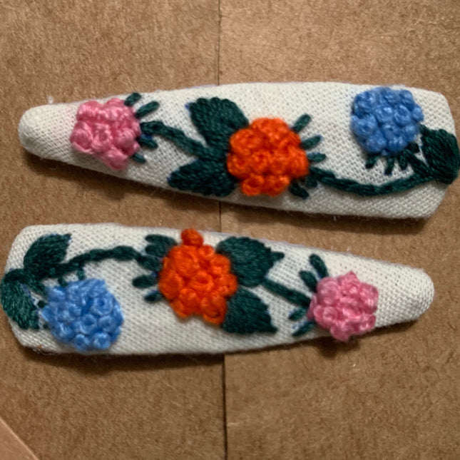 Hair Clips ❀ Gardenia ❀ Fermagli Ricamati a mano