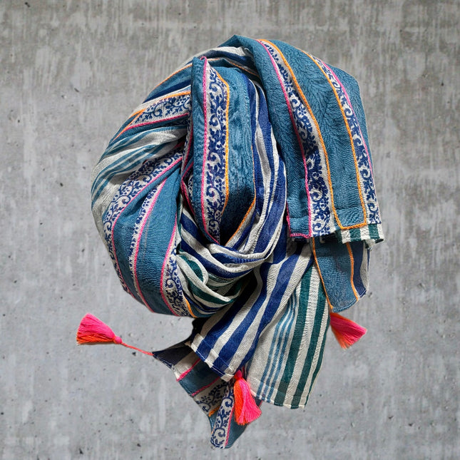 Sciarpa/ Beach Sarong Cotone ★ Bluberry
