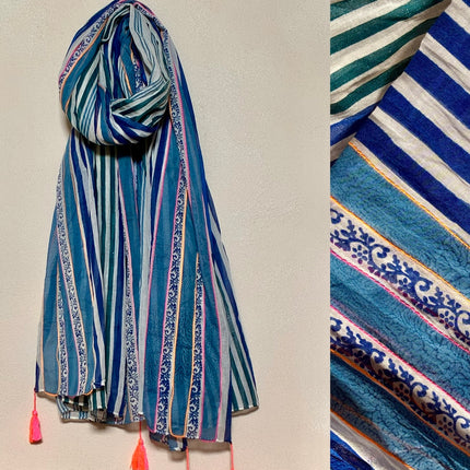 Sciarpa/ Beach Sarong Cotone ★ Bluberry