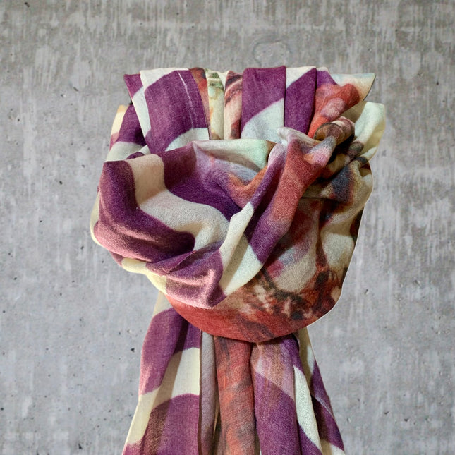 Sciarpa Grande 100% Lana ❄️ Stripes & Flowers