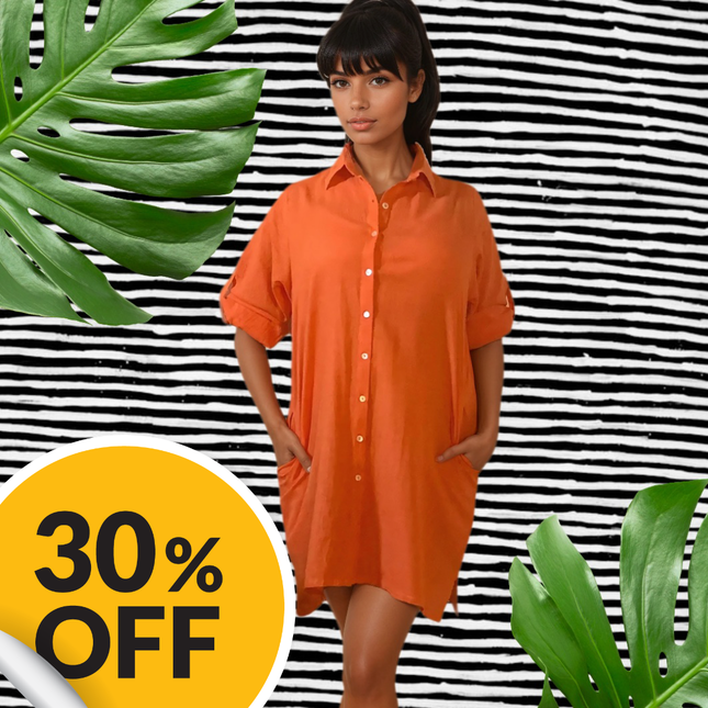 Zahara Camicia con Tasche ✨ Royal Orange