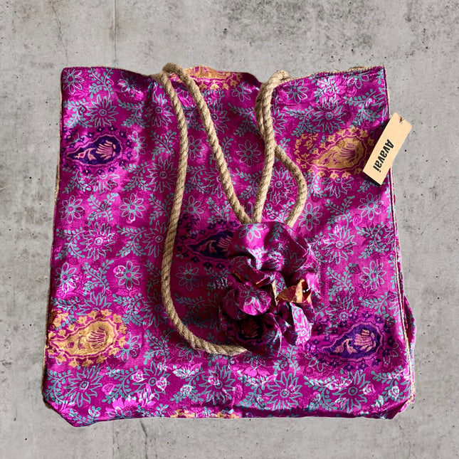 The Silky Shopper Bag + Scrunchie ★ Magic Purple
