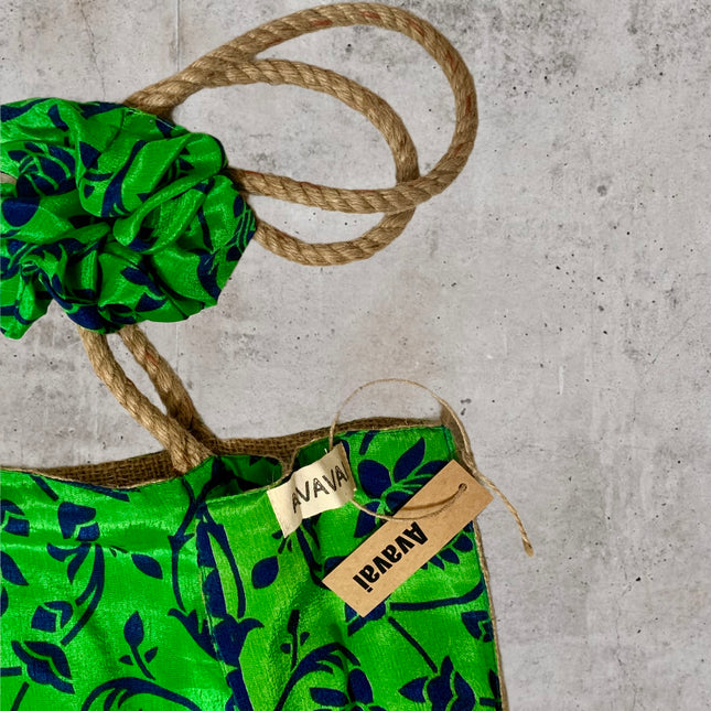 The Silkie Shopper Bag + Scrunchie  ★ Verde Rabbioso