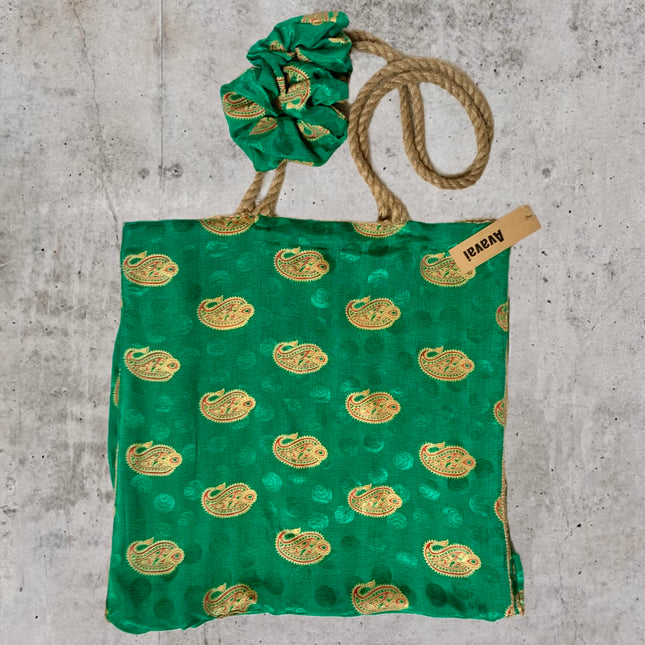 The Silky Shopper Bag + Scrunchie ★ Jade