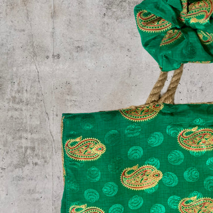 The Silky Shopper Bag + Scrunchie ★ Jade