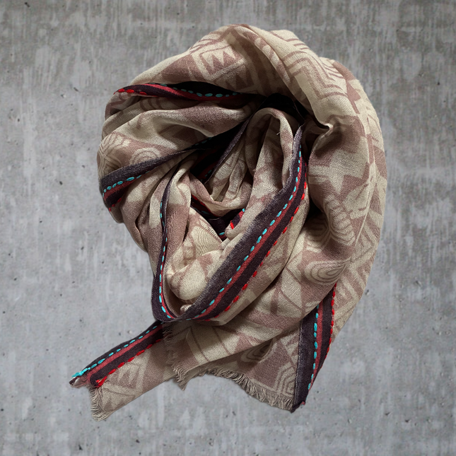 Sciarpa 100% Lana ricamata a mano ❄️ North River