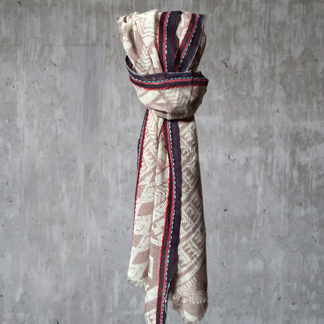 Sciarpa 100% Lana ricamata a mano ❄️ North River