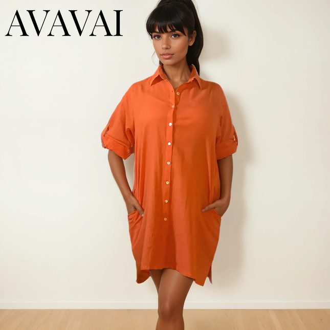 Zahara Camicia con Tasche ✨ Royal Orange