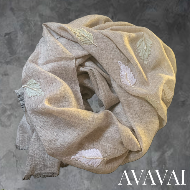 Pearls & Feathers ❄️ Sciarpa 100%Lana - Breeze
