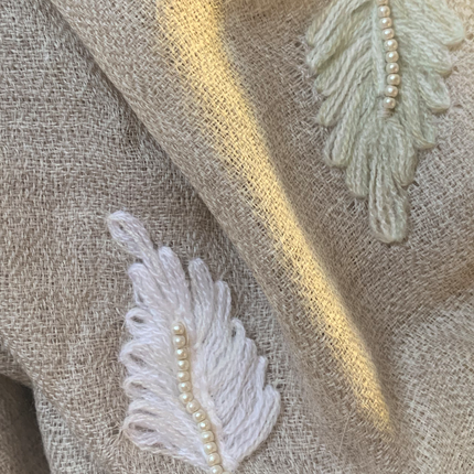 Pearls & Feathers ❄️ Sciarpa 100%Lana - Breeze