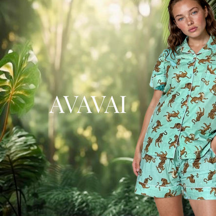 Pj's or Beach Set 🐾  Green Madagascar