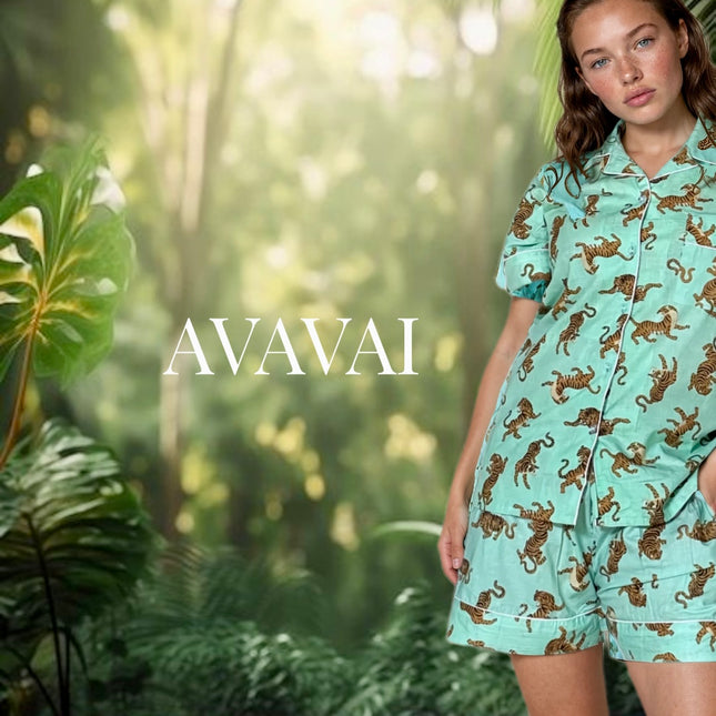 Pj's or Beach Set 🐾  Green Madagascar