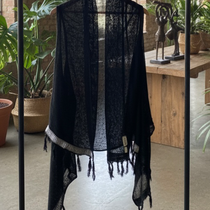 Caftano in 100% cotone grezzo naturale 🌱 Nero