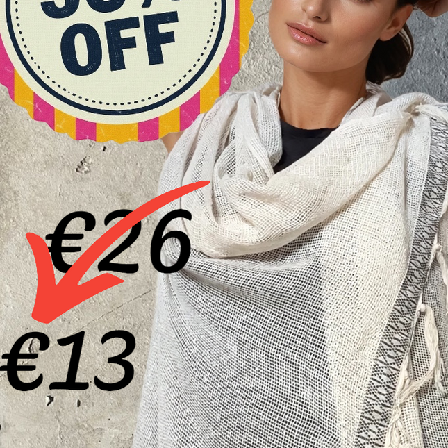 Caftano con Fascia in Cotone Grezzo Naturale 🌱 Avorio
