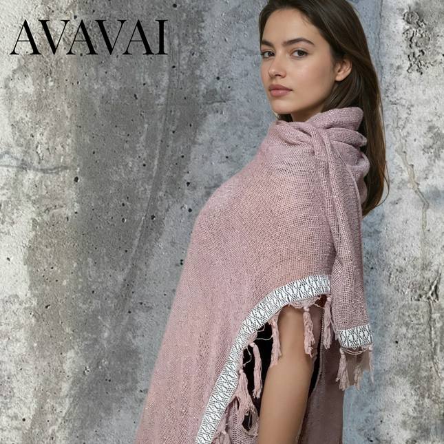 Caftano in 100% cotone grezzo naturale 🌱 Rosa Antico