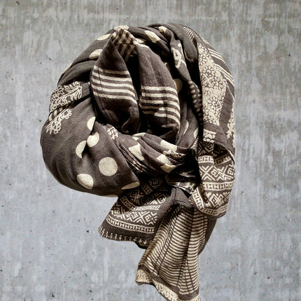 Sciarpa/ Beach Sarong Cotone ★ Grigia