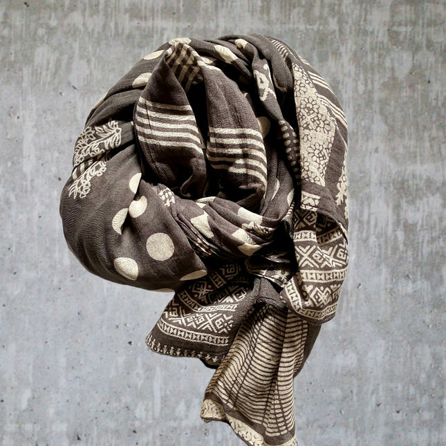 Sciarpa/ Beach Sarong Cotone ★ Grigia