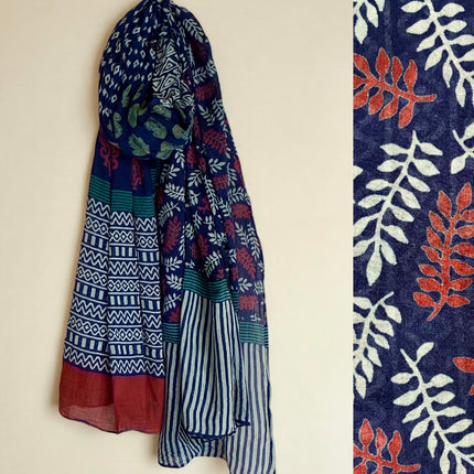 Sciarpa/ Beach Sarong Cotone ★ Blue Leaf