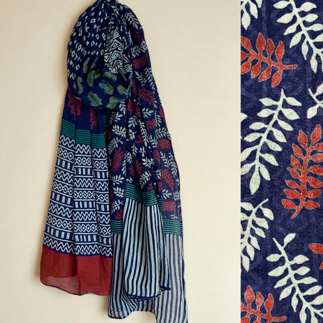 Sciarpa/ Beach Sarong Cotone ★ Blue Leaf