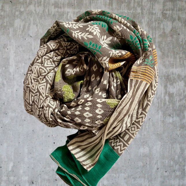 Sciarpa/ Beach Sarong Cotone ★ Green Leaf
