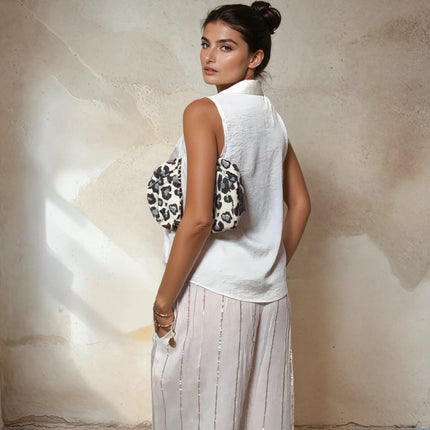 Pantalone con righe oro ★ Bianco