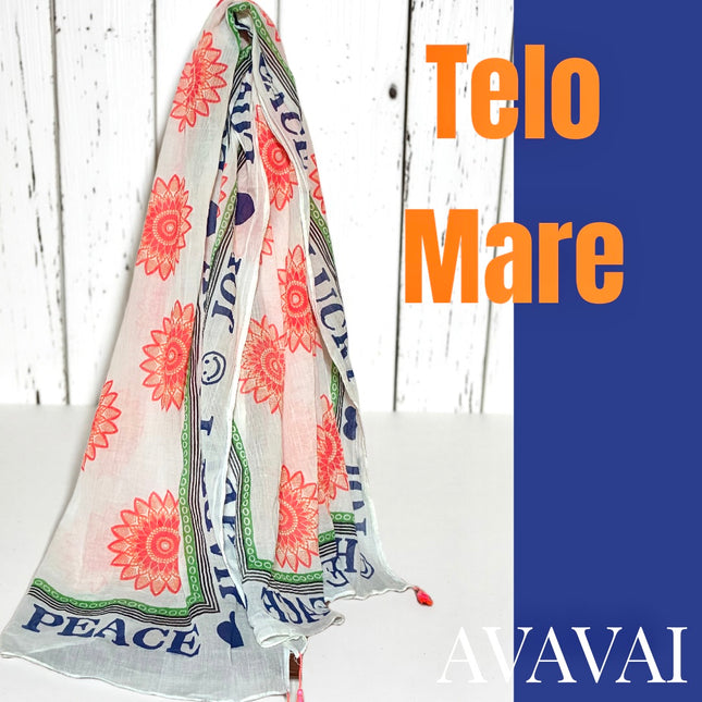 Telo Mare 100% Cotone ❤︎  Happy ❤︎ Love ❤︎ Peace ❤︎ Joy