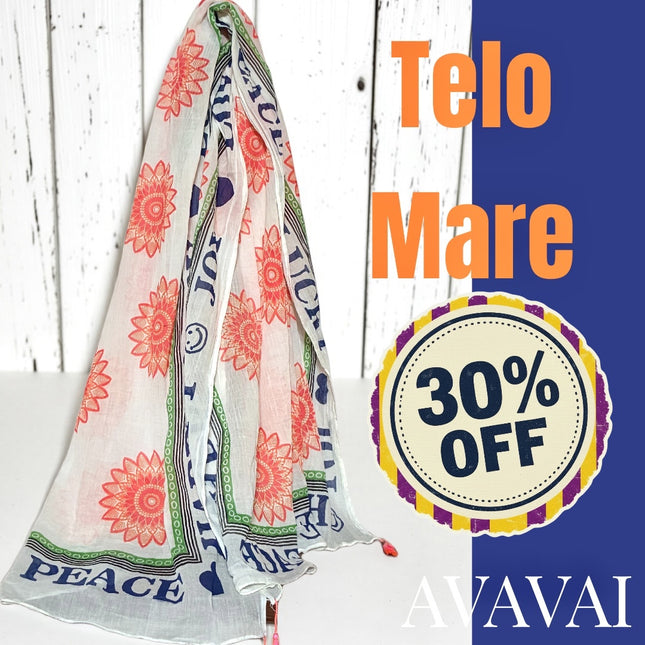 Telo Mare 100% Cotone ❤︎  Happy ❤︎ Love ❤︎ Peace ❤︎ Joy