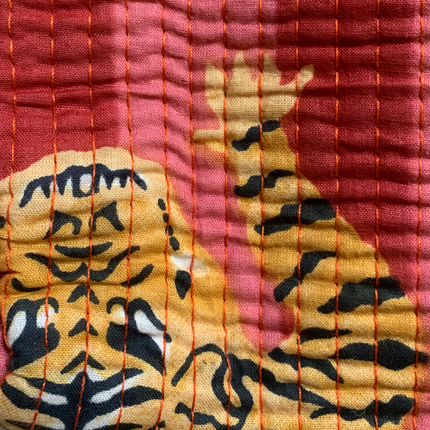 Roary Pouches 🐾 Tigers on Rosa Antico