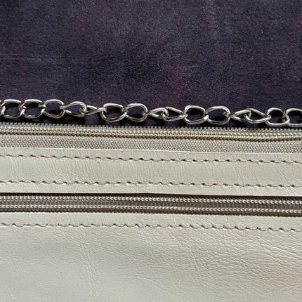 Leather Bag 🐾 marrone su avorio